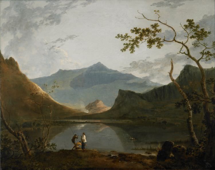 Der walisische Landschaftsmaler Richard Wilson malte dieses Landschaftsgemälde, welches den Mont Snowdon von Llyn Nantll aus gesehen zeigt, zur Zeit des Rokoko zwischen 1765 und 1766 in Öl auf 101 x 127 cm Leinwand.